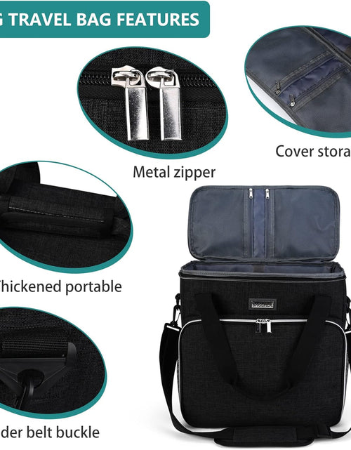 Load image into Gallery viewer, Dog Travel Bag, Pet Travel Bag（All Pet Travel Supplies）, with 2 Pet Food Containers and 2 Collapsible Silicone Bowls; Essential Kits for Pet Travel Black
