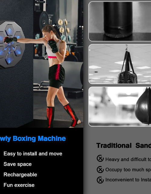 Load image into Gallery viewer, Music Boxing Machine, Smart Bluetooth Connection Boxing Equipment, Fight Reaction Training Boxing Pad, Release Pressure Wall Mounted Punching Equipment with Boxing Gloves

