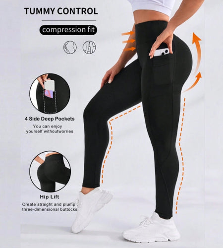 High Waist Thermal Lined Sports Leggings