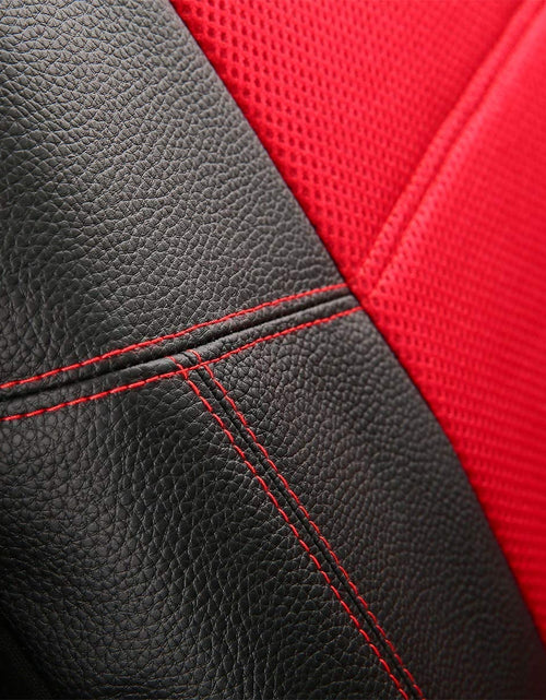 Load image into Gallery viewer, Leather and Mesh Car Seat Cover Full Set in 9Pcs Universal Fit for Cars Trucks Vans &amp; Suvs Airbag Compatible (Red)
