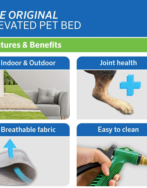 Load image into Gallery viewer, Original Elevated Dog Bed - Breathable Off-The-Ground Pet Bed with Cooling Fabric, Joint Relief &amp; Moisture-Resistant Fabric, 100% Recyclable, Easy Clean, Gunmetal, Medium
