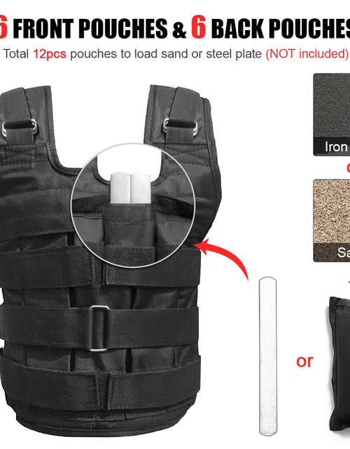 Load image into Gallery viewer, Adjustable Weighted Vest Weight Jacket Oxford Exercise Weight Loading Cloth Strength Training 110LB Max. Load (No Weights)
