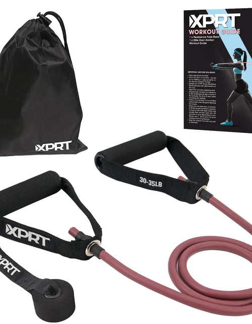 Load image into Gallery viewer, Single Resistance Band Home Gym Exercise Band with Handles and Door Anchor 30 Lb.
