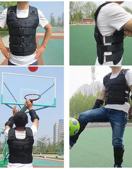 Load image into Gallery viewer, Adjustable Weighted Vest Weight Jacket Oxford Exercise Weight Loading Cloth Strength Training 110LB Max. Load (No Weights)
