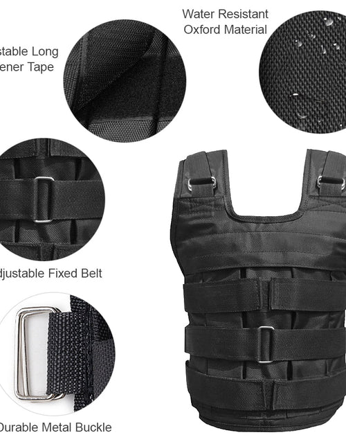 Load image into Gallery viewer, Adjustable Weighted Vest Weight Jacket Oxford Exercise Weight Loading Cloth Strength Training 110LB Max. Load (No Weights)
