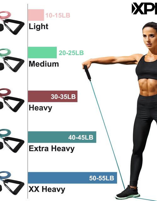 Load image into Gallery viewer, Single Resistance Band Home Gym Exercise Band with Handles and Door Anchor 30 Lb.
