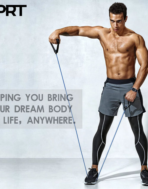 Load image into Gallery viewer, Single Resistance Band Home Gym Exercise Band with Handles and Door Anchor 30 Lb.

