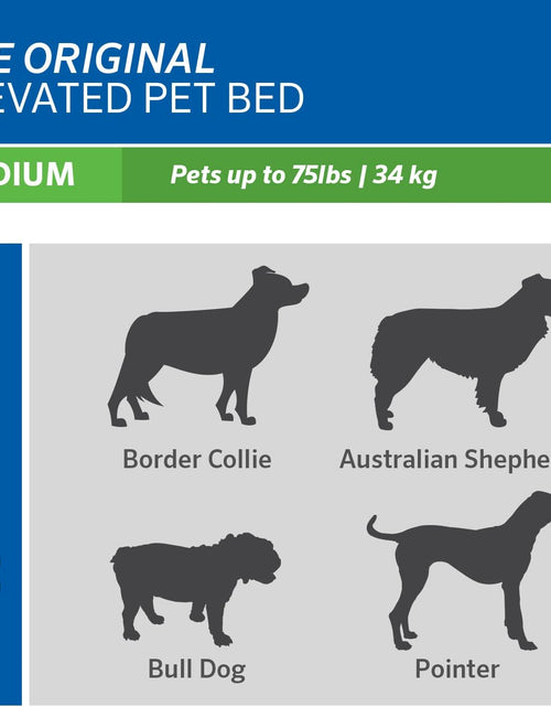 Load image into Gallery viewer, Original Elevated Dog Bed - Breathable Off-The-Ground Pet Bed with Cooling Fabric, Joint Relief &amp; Moisture-Resistant Fabric, 100% Recyclable, Easy Clean, Gunmetal, Medium
