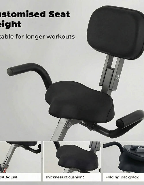 Load image into Gallery viewer, Folding Exercise Bike 3 in 1 Magnetic Stationary Recumbent Bike 10 Level Resistance for Home Use with Arm Resistance Bands
