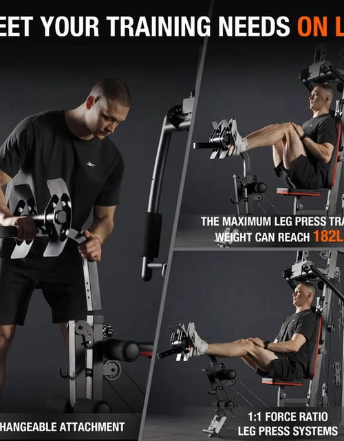 Load image into Gallery viewer, Home Gym Station, Workout Station with 150LBS Weight Stack, Home Gym Equipment for All Body Training.
