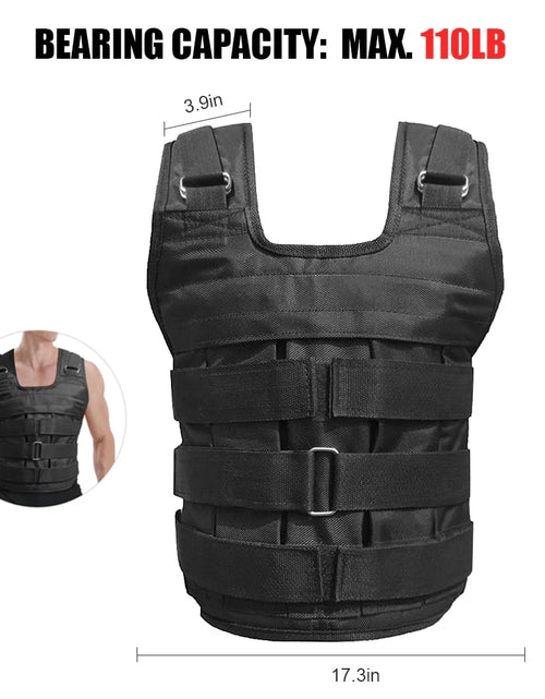 Load image into Gallery viewer, Adjustable Weighted Vest Weight Jacket Oxford Exercise Weight Loading Cloth Strength Training 110LB Max. Load (No Weights)
