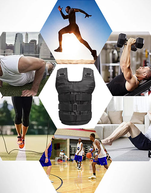 Load image into Gallery viewer, Adjustable Weighted Vest Weight Jacket Oxford Exercise Weight Loading Cloth Strength Training 110LB Max. Load (No Weights)
