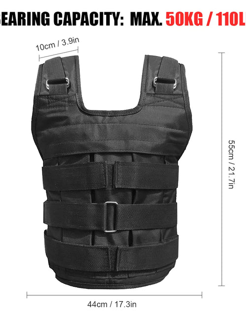Load image into Gallery viewer, Adjustable Weighted Vest Weight Jacket Oxford Exercise Weight Loading Cloth Strength Training 110LB Max. Load (No Weights)
