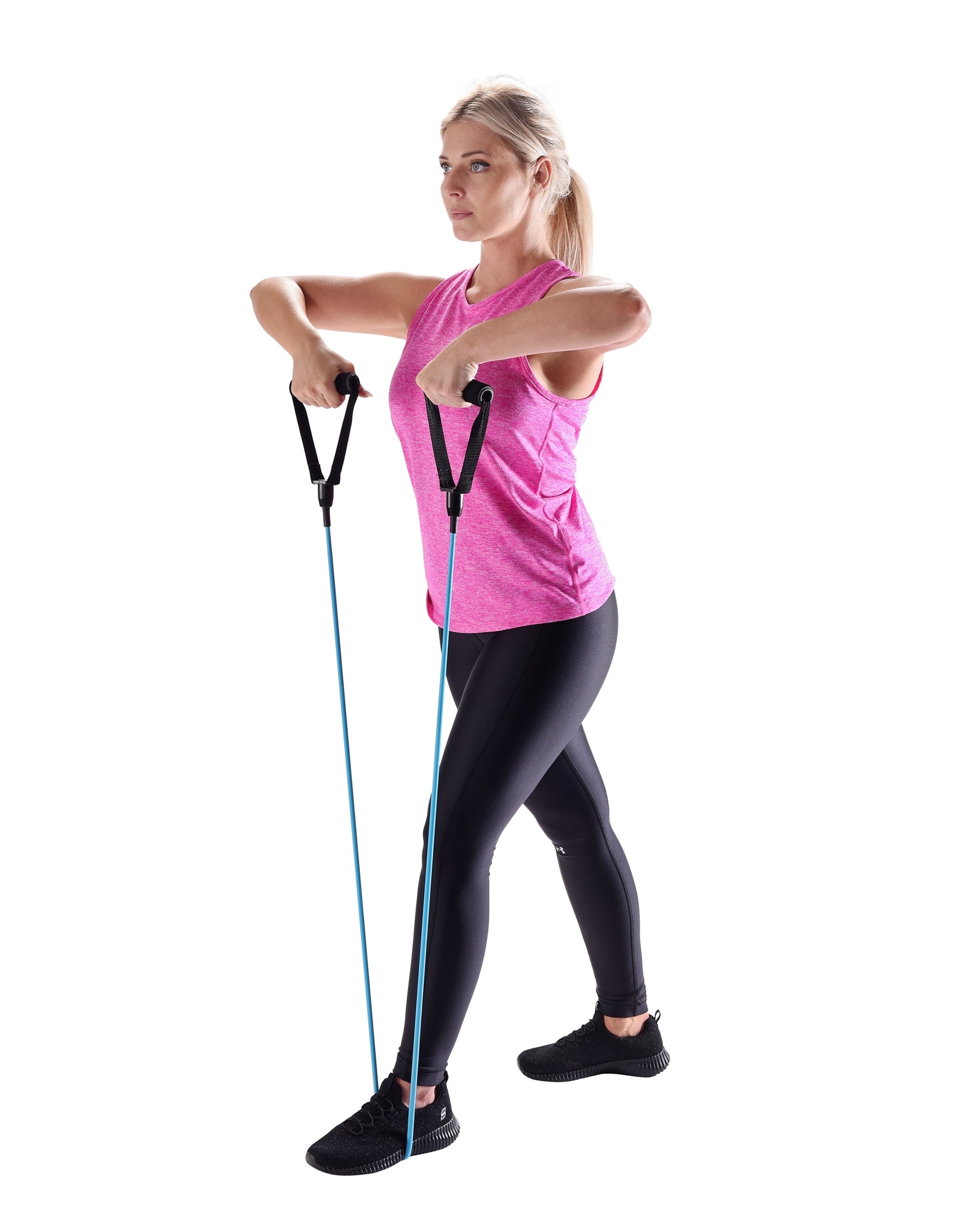 Resistance Tube Exercise Band, Light Resistance, Blue